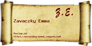 Zavaczky Emma névjegykártya