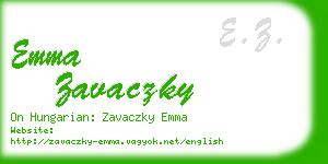 emma zavaczky business card